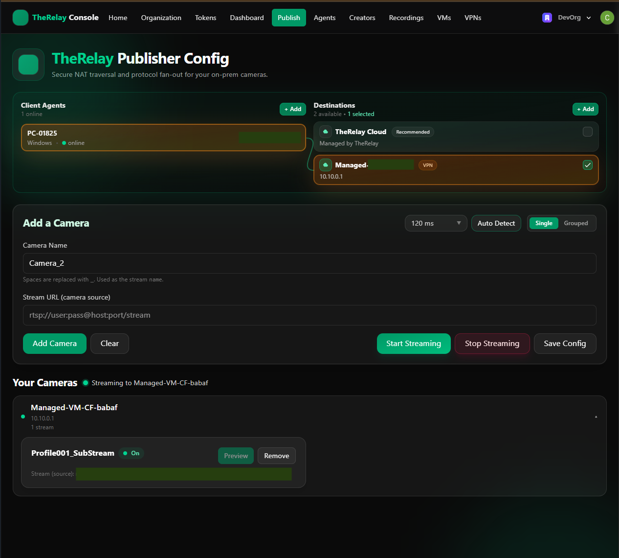 Agents connected via WireGuard