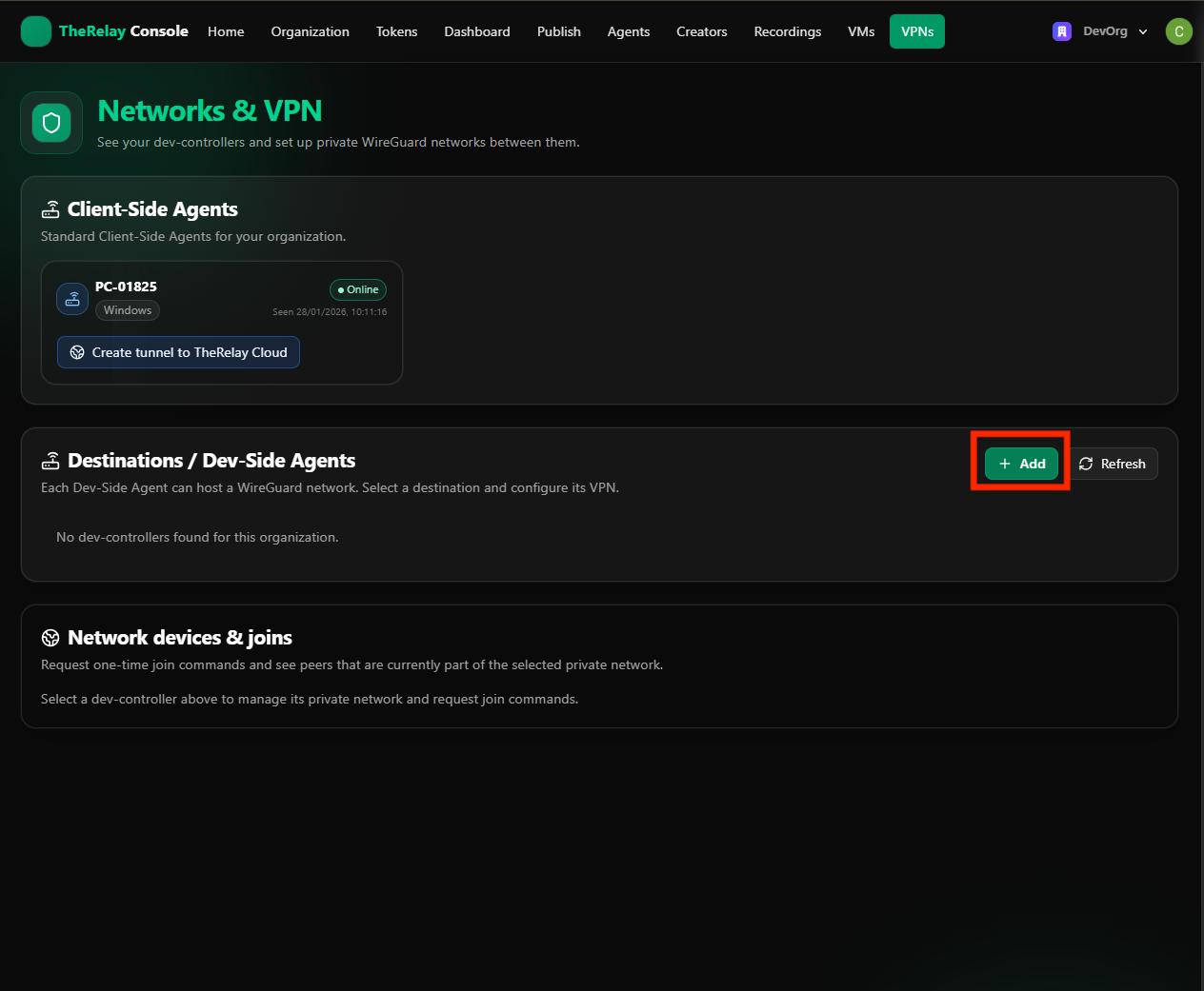 Create Dev-Side Agent
